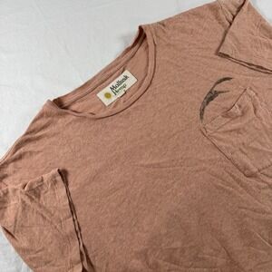 Mollusk Hemp Men's Size L Pink Hemp Cotton Blend Pelican Graphic Pocket T-Shirt